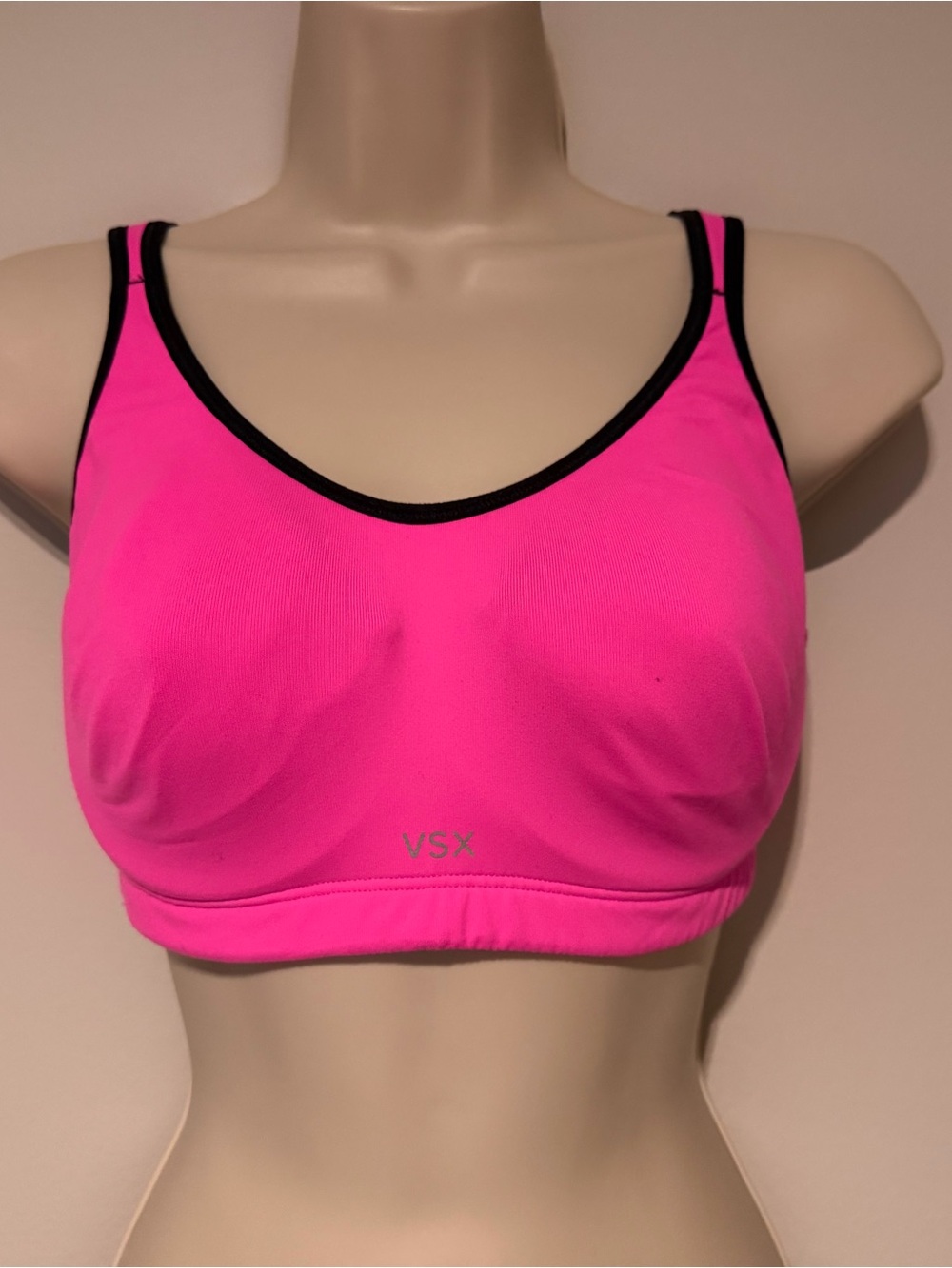 Victoria's Secret Bright Pink Sports Bra with Black Trim - Sz 34DD